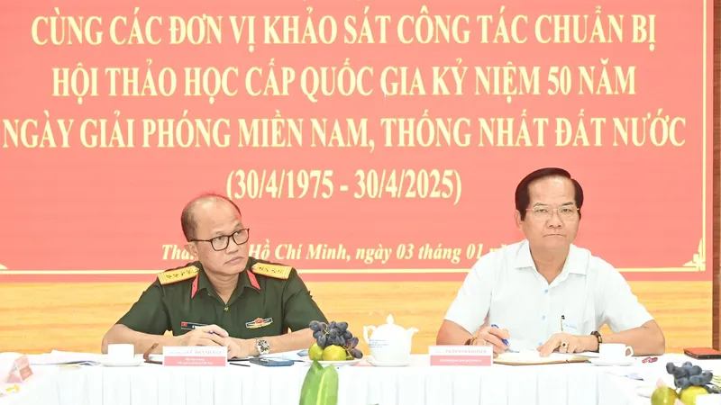 Khảo sát chuẩn bị Hội thảo khoa học cấp quốc gia kỷ niệm 50 năm Ngày Giải phóng miền Nam, thống nhất đất nước