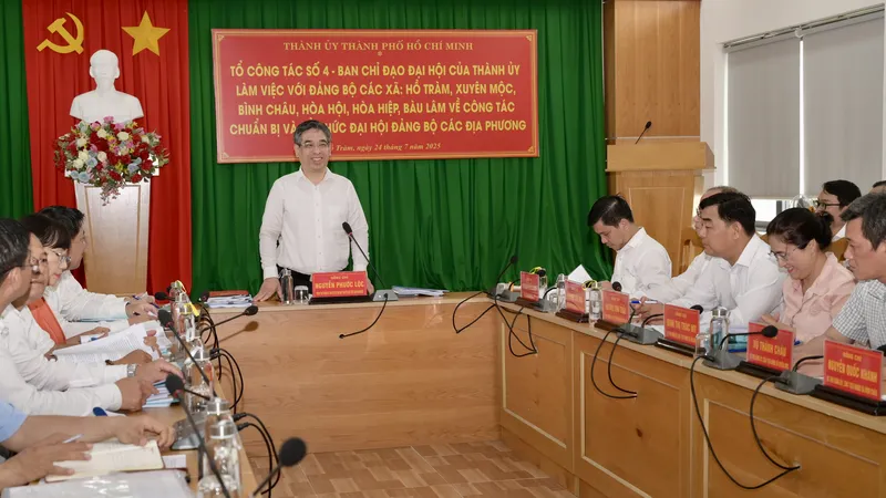 Đồng chí Nguyễn Phước Lộc kết luận buổi làm việc