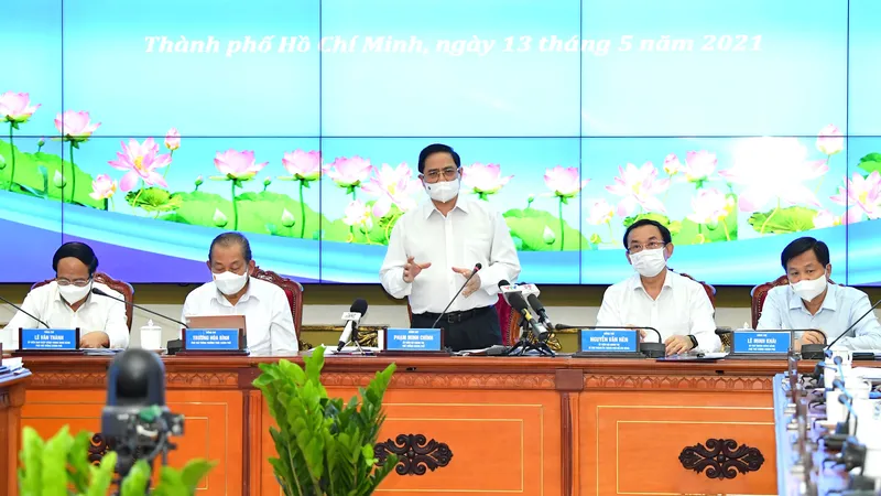 Thủ tướng Phạm Minh Chính phát biểu tại buổi làm việc. Ảnh: VIỆT DŨNG