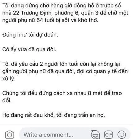 Thông tin trên mạng xã hội khiến nhiều người nghĩ là người chết do dịch Covid-19 và cũng vì không được địa phương đưa đi bệnh viện cấp cứu