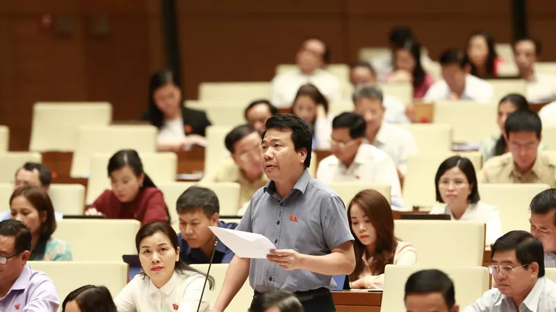 ĐB Ngô Trung Thành (Đắk Lắk) phát biểu tại phiên họp. Ảnh: VIẾT CHUNG 