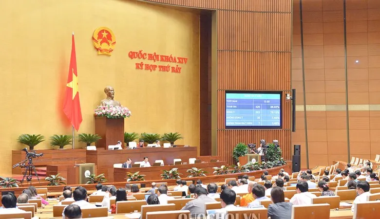 Quốc hội thể hiện ý kiến bằng hệ thống biểu quyết điện tử 