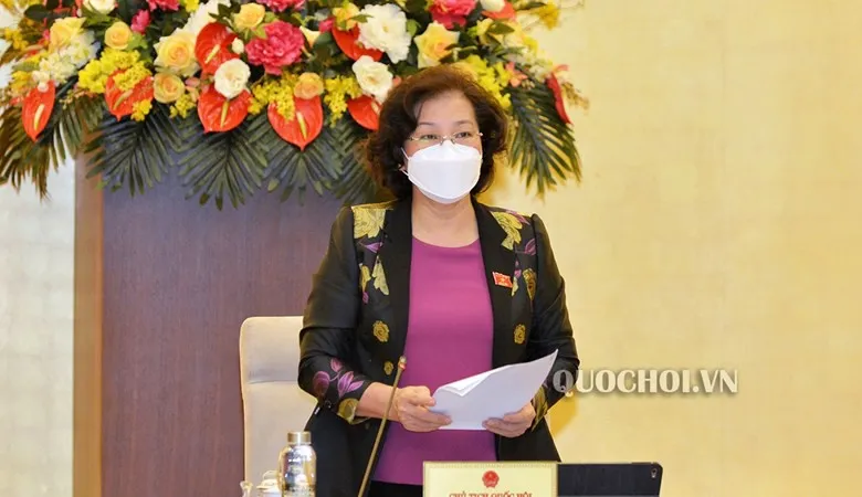Chủ tịch Quốc hội Nguyễn Thị Kim Ngân phát biểu tại phiên họp. Ảnh: Quochoi.vn