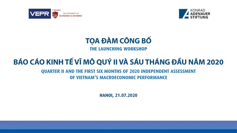 Theo các tác giả Báo cáo kinh tế vĩ mô quý 2 và 6 tháng đầu năm 2020, tăng trưởng kinh tế cả năm ở mức 3,8%