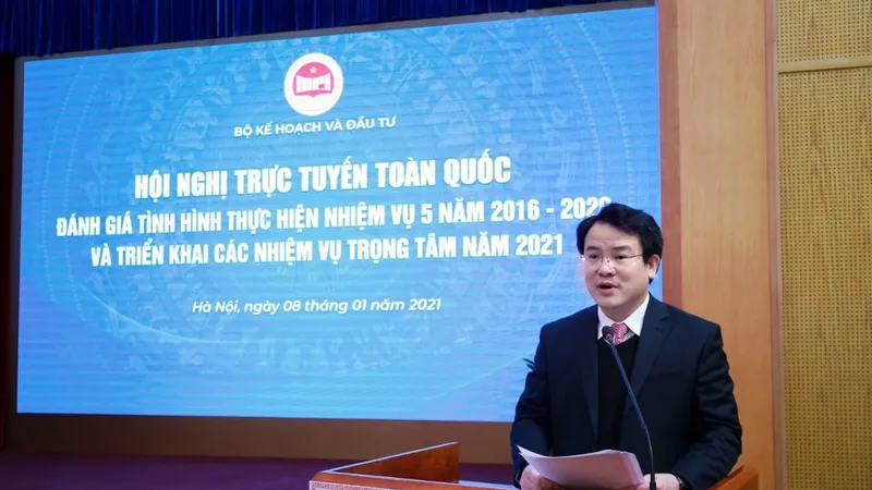 Thứ trưởng Bộ Kế hoạch và Đầu tư Trần Quốc Phương phát biểu