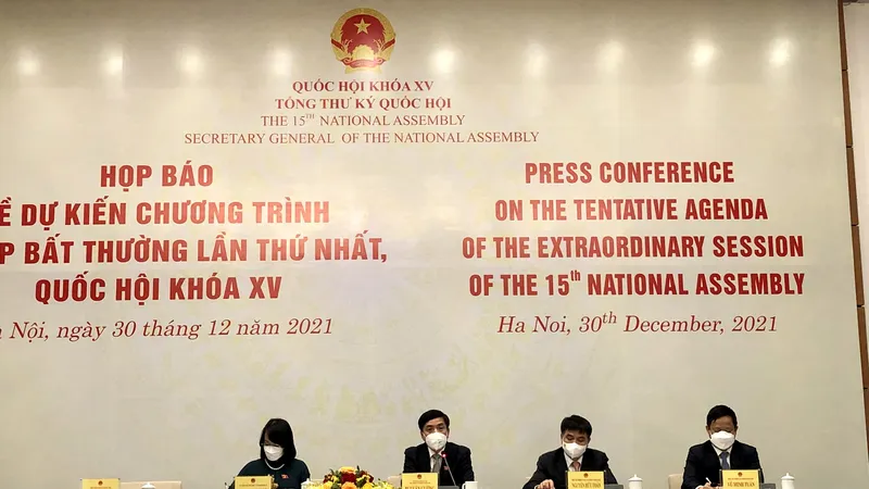 Tổng Thư ký, Chủ nhiệm Văn phòng Quốc hội Bùi Văn Cường chủ trì cuộc họp báo 