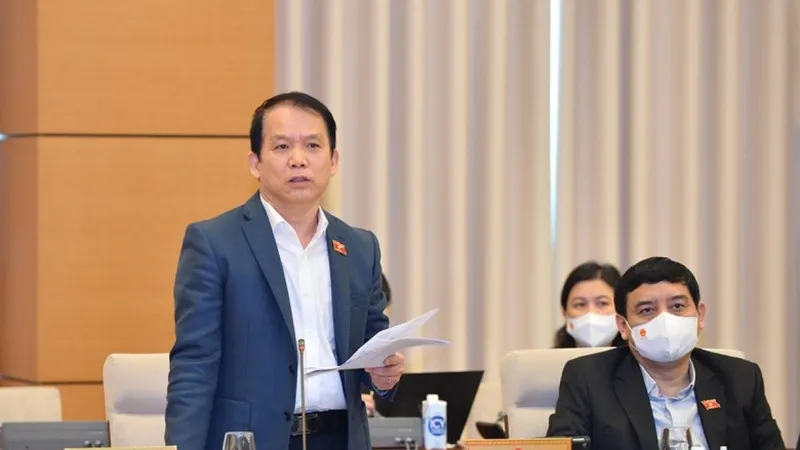 Chủ nhiệm Ủy ban Pháp luật Hoàng Thanh Tùng phát biểu tại phiên họp