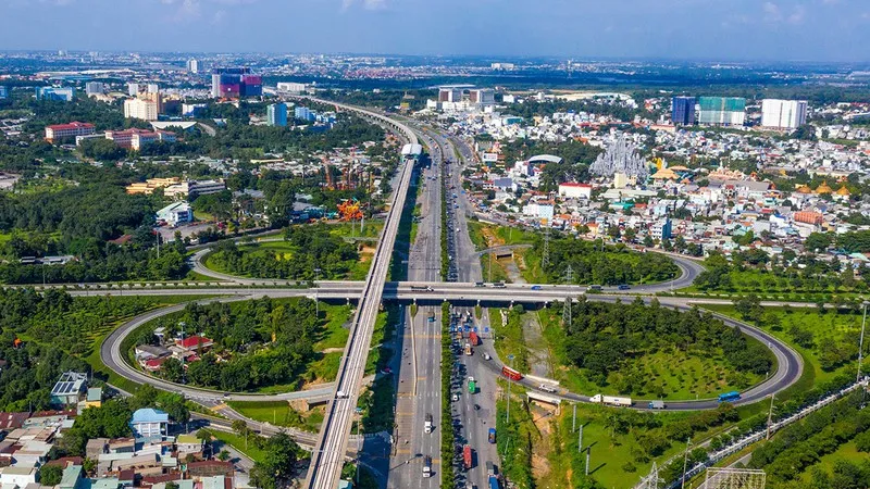 Một góc TPHCM nhìn từ trên cao 