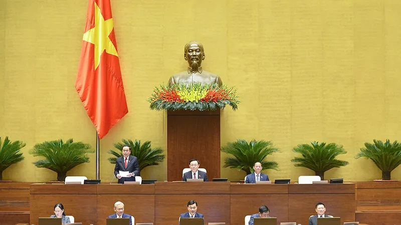 Phó Chủ tịch Thường trực Quốc hội Trần Thanh Mẫn điều hành Phiên họp. Ảnh: QUANG PHÚC