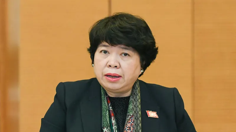 Chủ nhiệm Ủy ban Xã hội Nguyễn Thúy Anh báo cáo tại phiên họp