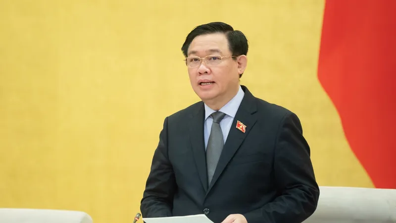 Chủ tịch Quốc hội Vương Đình Huệ phát biểu khai mạc phiên họp chuyên đề pháp luật 