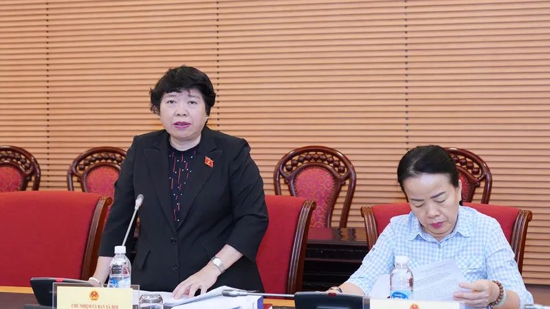 Chủ nhiệm Ủy ban Xã hội Nguyễn Thúy Anh phát biểu