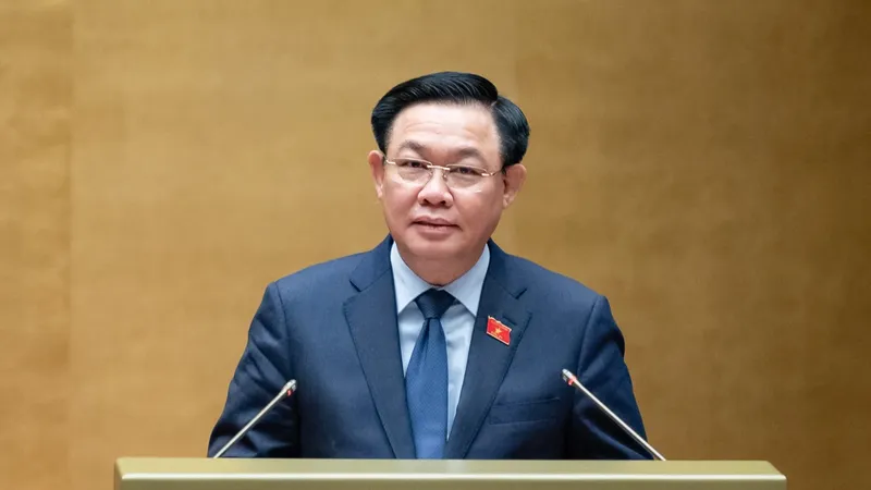 Chủ tịch Quốc hội Vương Đình Huệ phát biểu chỉ đạo và kết thúc Hội nghị. Ảnh: QUANG PHÚC 