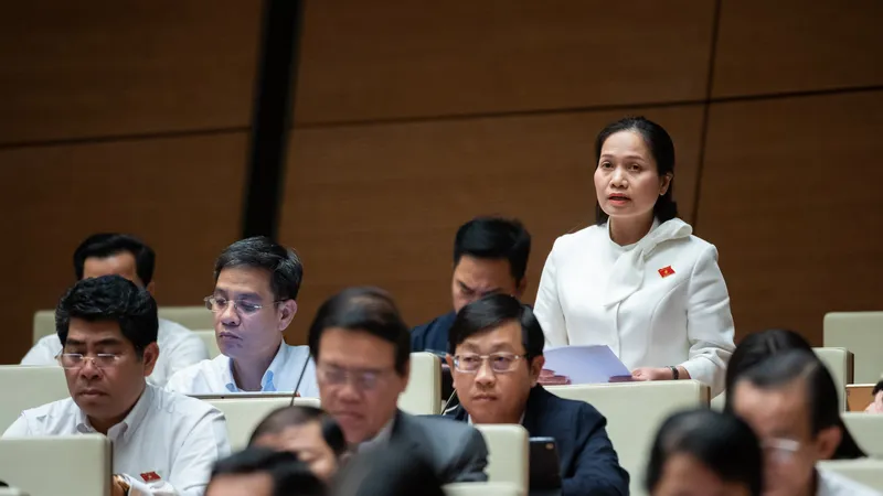 ĐB Siu Hương (Gia Lai) phát biểu tại nghị trường chiều 21-11