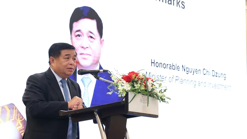 Bộ trưởng Bộ KH-ĐT Nguyễn Chí Dũng phát biểu tại sự kiện