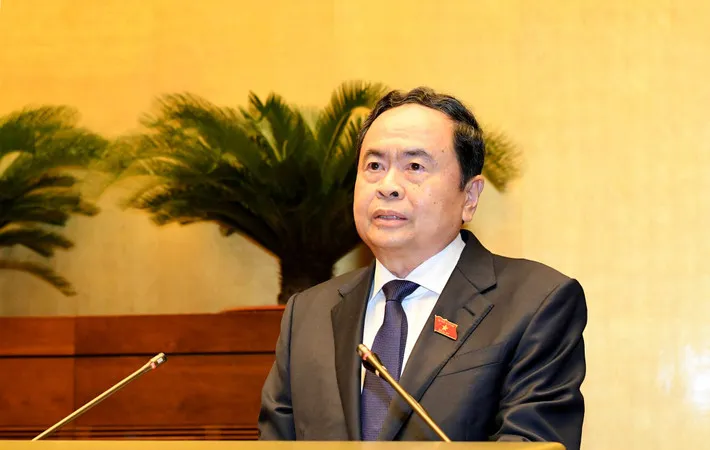 Chủ tịch Quốc hội Trần Thanh Mẫn phát biểu tại phiên họp giả định "Quốc hội trẻ em"