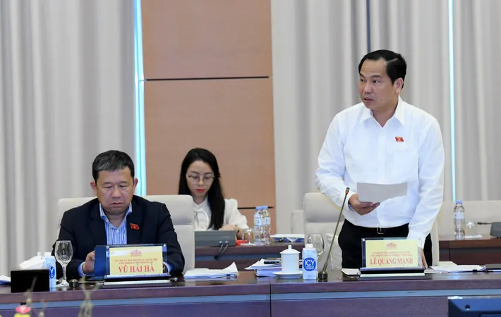 Chủ nhiệm Ủy ban Tài chính - Ngân sách Lê Quang Mạnh nêu quan điểm thẩm tra 