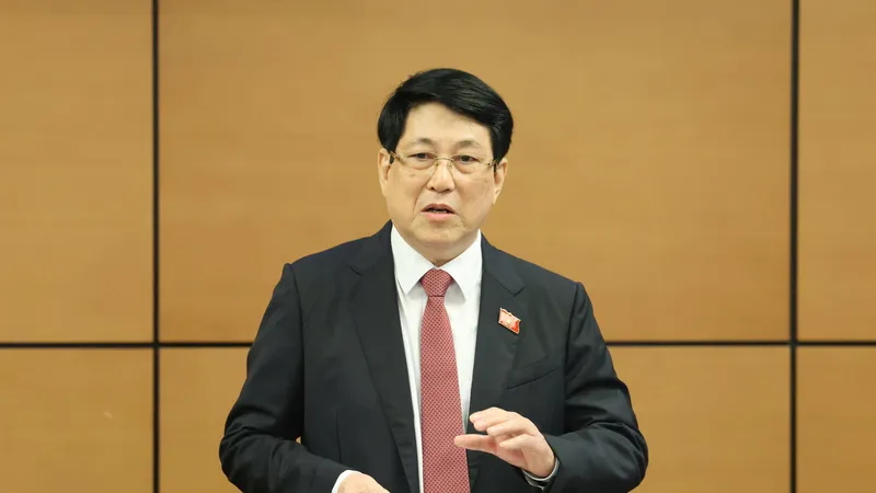 Chủ tịch nước Lương Cường phát biểu tại phiên thảo luận tổ TPHCM, sáng 12-2. Ảnh: QUANG PHÚC