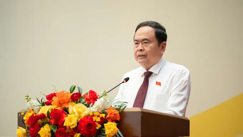 Chủ tịch Quốc hội Trần Thanh Mẫn phát biểu khai mạc hội nghị. Ảnh: VIẾT CHUNG