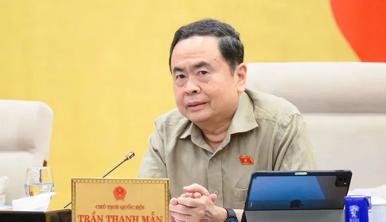 Chủ tịch Quốc hội Trần Thanh Mẫn phát biểu tại phiên họp sáng 24-4