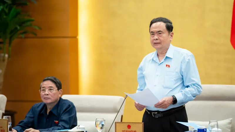 Chủ tịch Quốc hội Trần Thanh Mẫn phát biểu khai mạc phiên họp thứ 46 của UBTVQH. Ảnh: PHẠM THẮNG