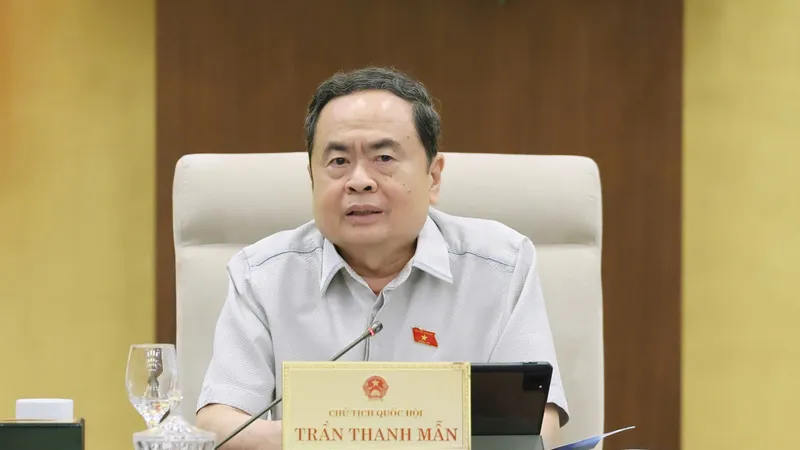 Chủ tịch Quốc hội Trần Thanh Mẫn phát biểu tại phiên họp. Ảnh: QUANG PHÚC