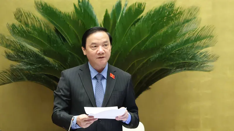 Phó Chủ tịch Quốc hội Nguyễn Khắc Định điều hành phiên thảo luận. Ảnh: QUANG PHÚC