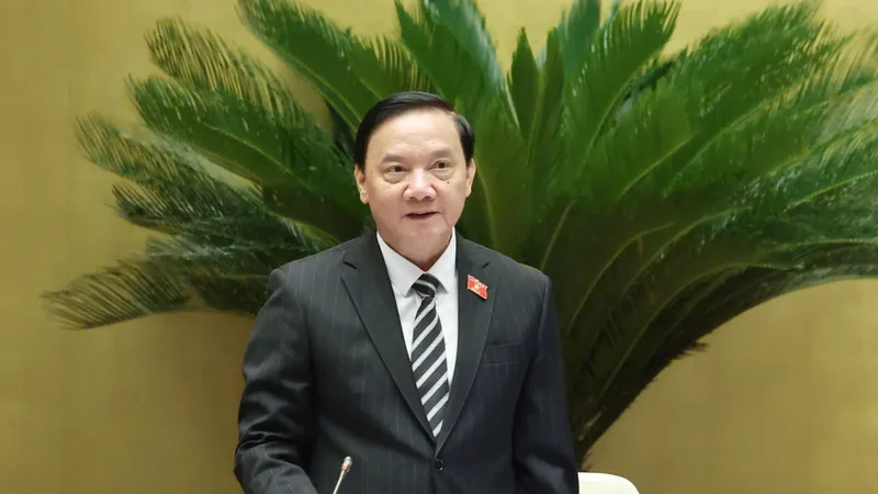 Phó Chủ tịch Quốc hội Nguyễn Khắc Định điều hành phiên họp. Ảnh: QUANG PHÚC