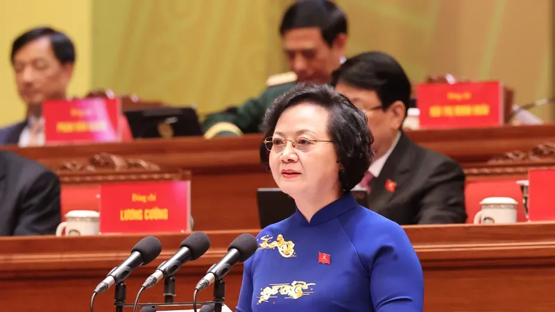 Phó Thủ tướng Phạm Thị Thanh Trà trình bày tham luận tại phiên họp sáng 21-1. Ảnh: QUANG PHÚC