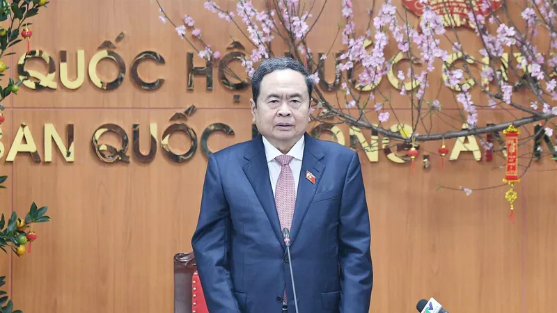 Chủ tịch Quốc hội Trần Thanh Mẫn phát biểu tại cuộc làm việc với Thường trực Ủy ban Quốc phòng, An ninh và Đối ngoại của Quốc hội