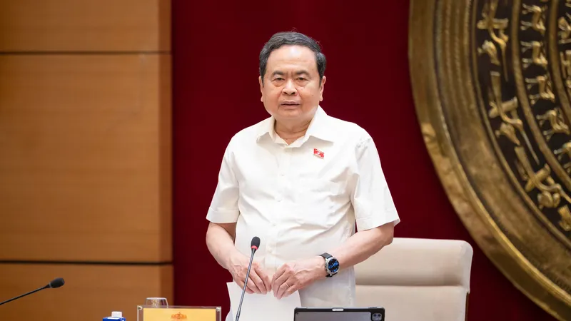 Chủ tịch Quốc hội Trần Thanh Mẫn chủ trì cuộc làm việc. Ảnh: CẨM HÀ