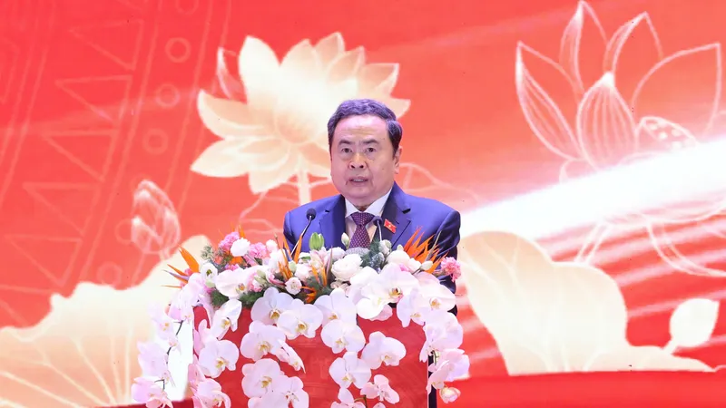 Chủ tịch Quốc hội Trần Thanh Mẫn phát biểu khai mạc hội nghị. Ảnh: QUANG PHÚC