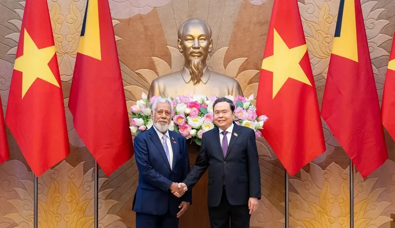 Chủ tịch Quốc hội Trần Thanh Mẫn và Thủ tướng Cộng hòa Dân chủ Timor - Leste Kay Rala Xanana Gusmão. Ảnh: QUANG PHÚC