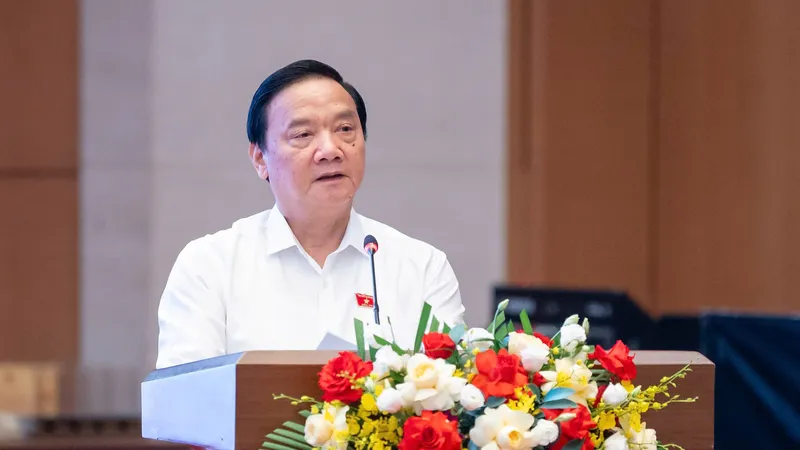 Phó Chủ tịch Quốc hội Nguyễn Khắc Định phát biểu khai mạc hội nghị. Ảnh: CẨM HÀ 