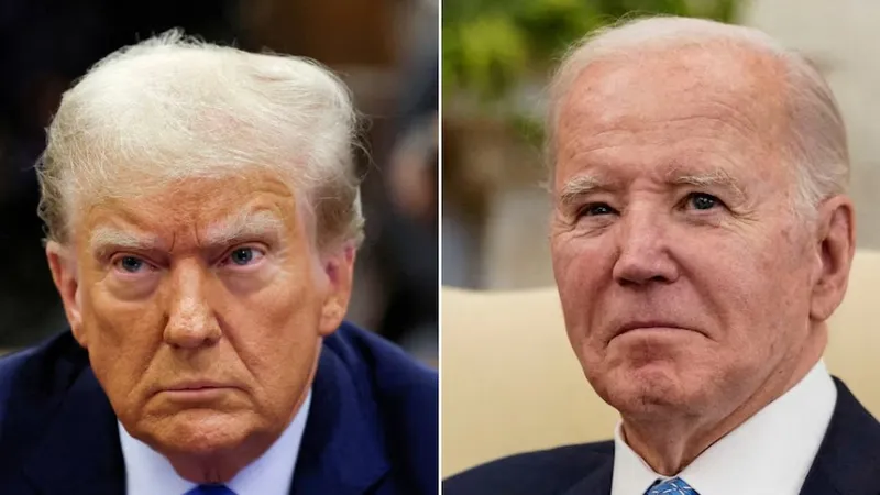 Ông Donald Trump (trái) và Tổng thống Mỹ Joe Biden. Ảnh: Reuters