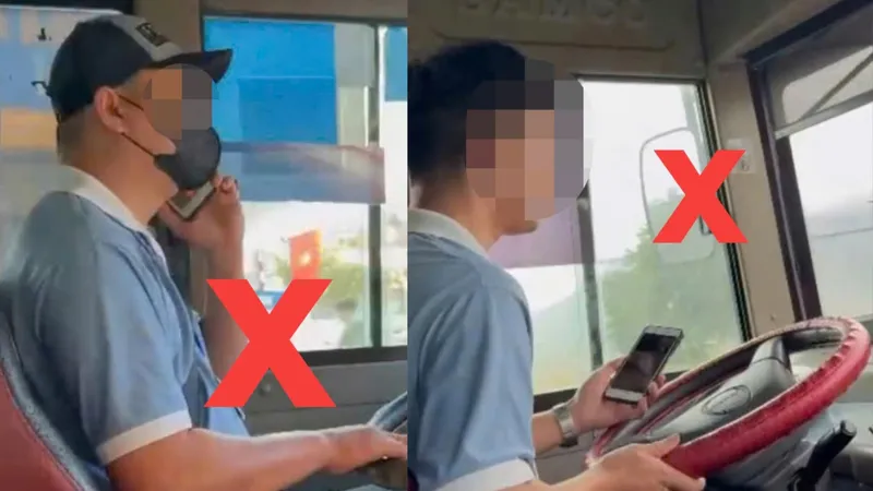 Khánh Hòa: Xử phạt tài xế xe buýt sử dụng điện thoại trong lúc lái xe