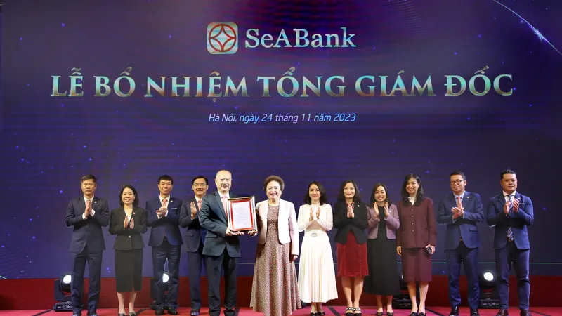 Ông Lê Quốc Long tại lễ bổ nhiệm Tổng Giám đốc SeAbank 