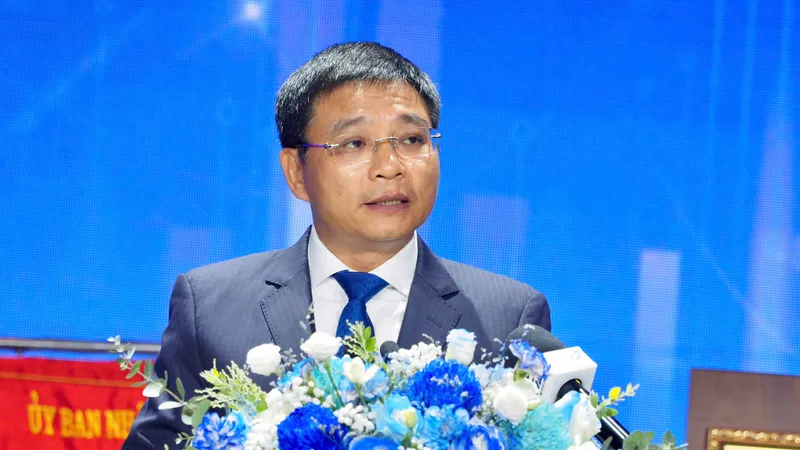 Bộ trưởng Bộ Tài chính Nguyễn Văn Thắng phát biểu tại Lễ Kỷ niệm 25 năm hoạt động thị trường chứng khoán Việt Nam. Ảnh: HOÀNG HÙNG