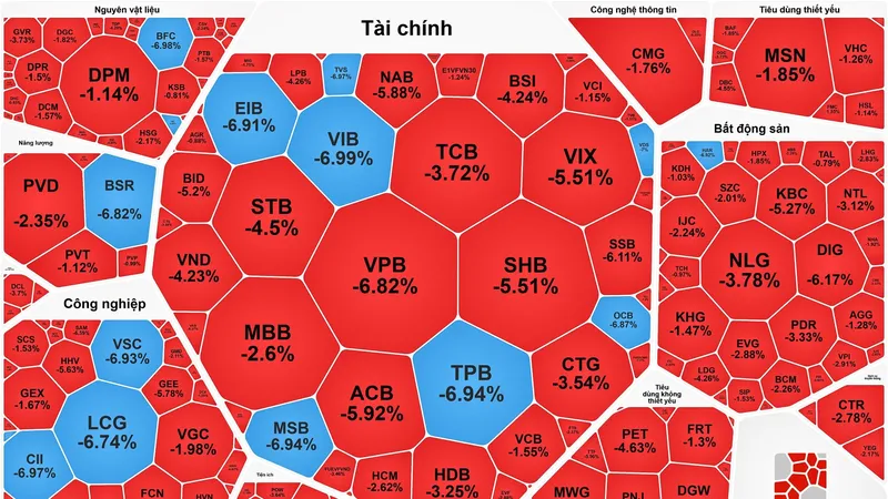 "Cổ phiếu vua" lao dốc, VN-Index giảm mạnh phiên thứ 2 từ đỉnh