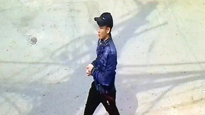 Hình ảnh nghi can Cường do hệ thống camera an ninh của khu vực ghi nhận. Ảnh: Công an cung cấp