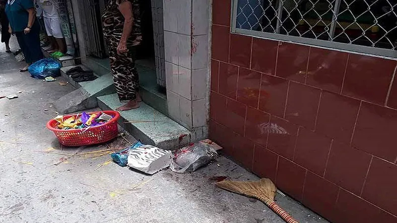 Hiện trường vụ việc. Ảnh: ĐAN NGUYÊN