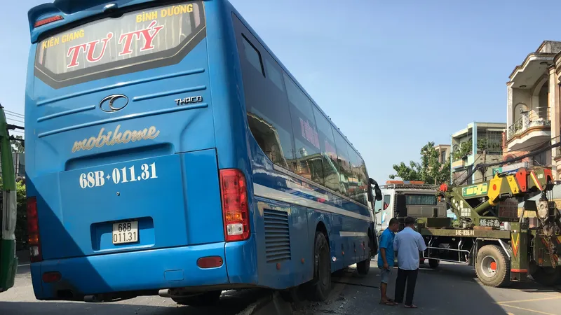 Hiện trường vụ tai nạn. Ảnh: ĐAN NGUYÊN