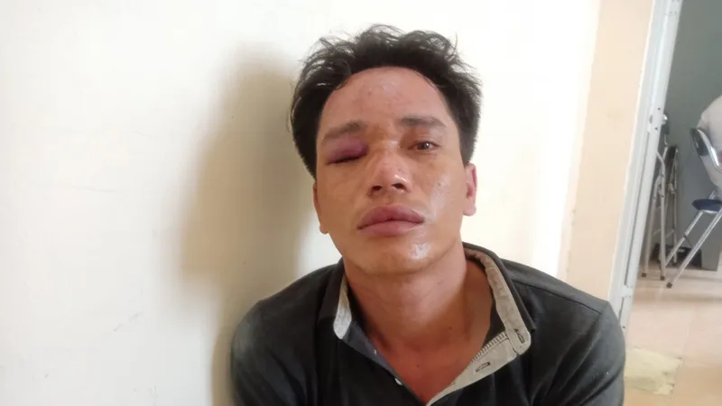 Đối tượng Vũ tại cơ quan công an