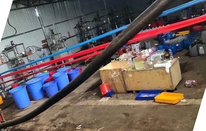 Khu nhà xưởng sản xuất ma túy.