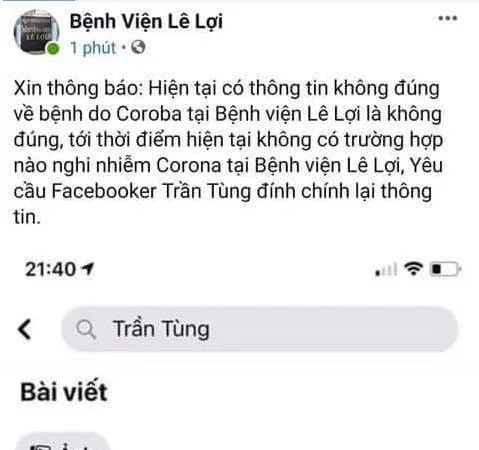 Vũng Tàu: Phát hiện người tung tin không chính xác về dịch cúm virus corona