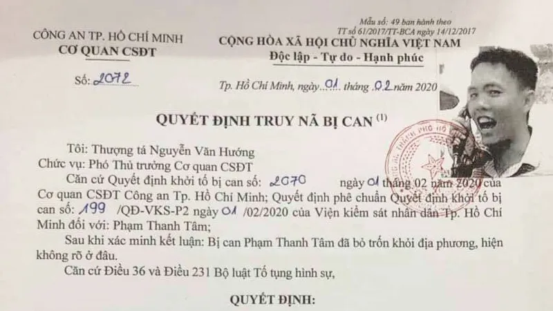  Truy nã bị can “giữ” 1 tỷ đồng trong vụ nổ súng làm chết nhiều người ở huyện Củ Chi.