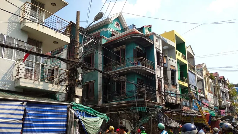Hiện trường vụ cháy. Ảnh: C.T