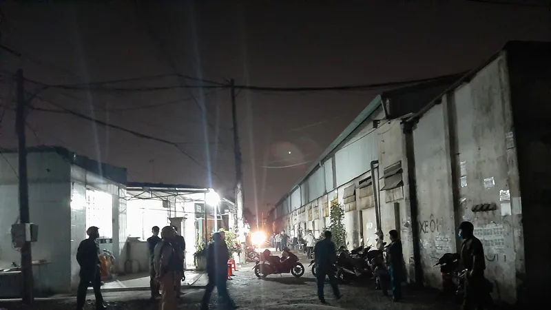 Công an phong toả hiện trường 