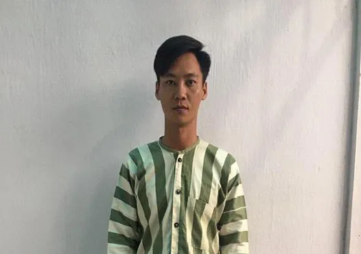 Đối tượng Sơn tại cơ quan công an. Ảnh: CA
