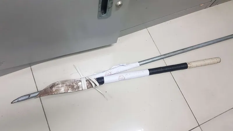 Hung khí bị công an thu giữ. Ảnh: CHÍ THẠCH 